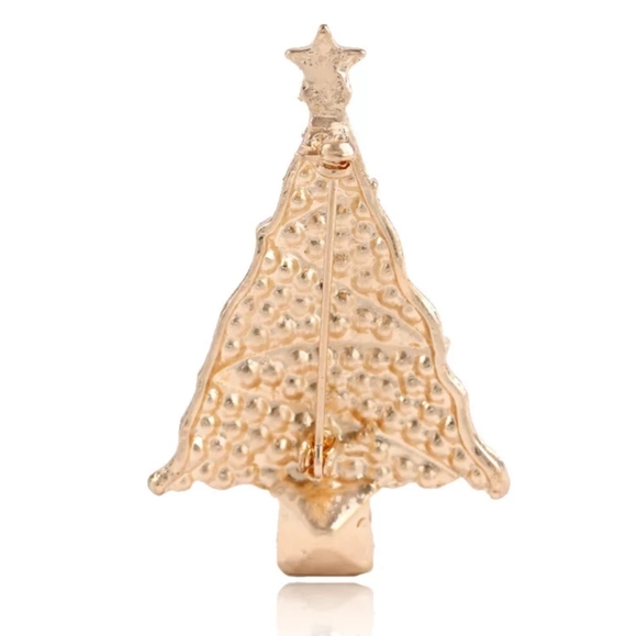 Rhinetone Christmas Tree Brooch Pin - Picture 3 of 6